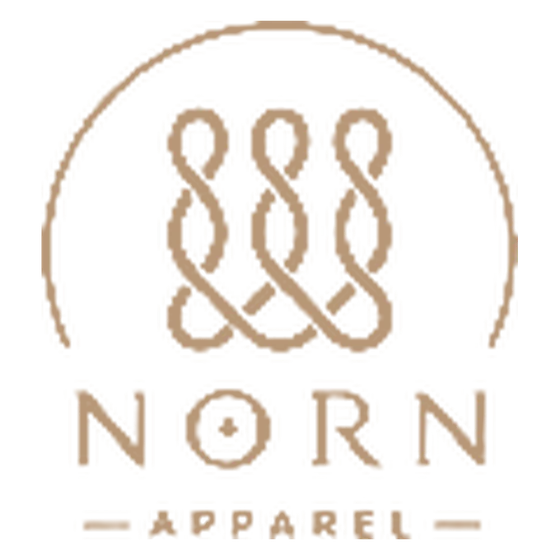 The Norn Apparel mark: three threads twisting together and rising from one root